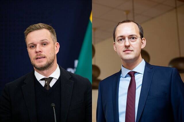 立陶宛外交部长兰茨贝尔吉斯和交通部长马里乌斯
