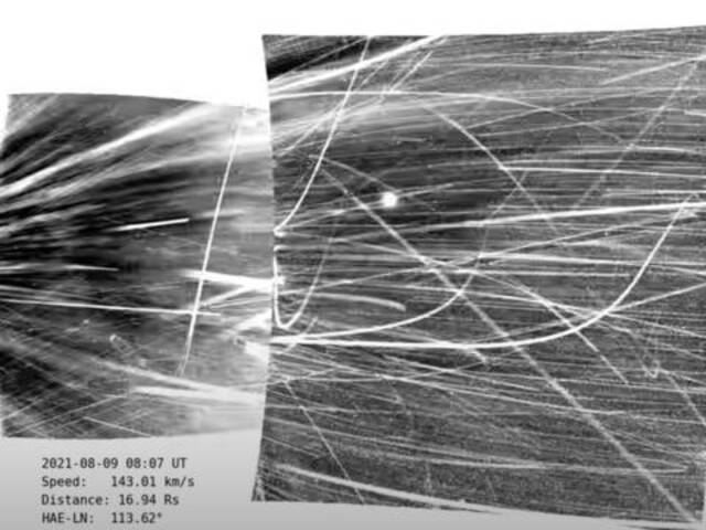 帕克太阳探测器穿越日冕画面