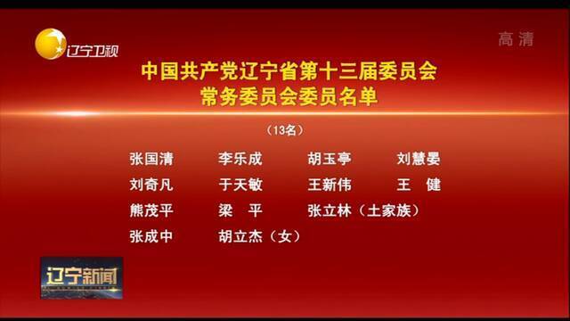 张国清当选辽宁省委书记，李乐成、胡玉亭为副书记