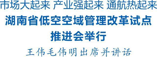 湖南省低空空域管理改革试点推进会举行 王伟毛伟明出席并讲话