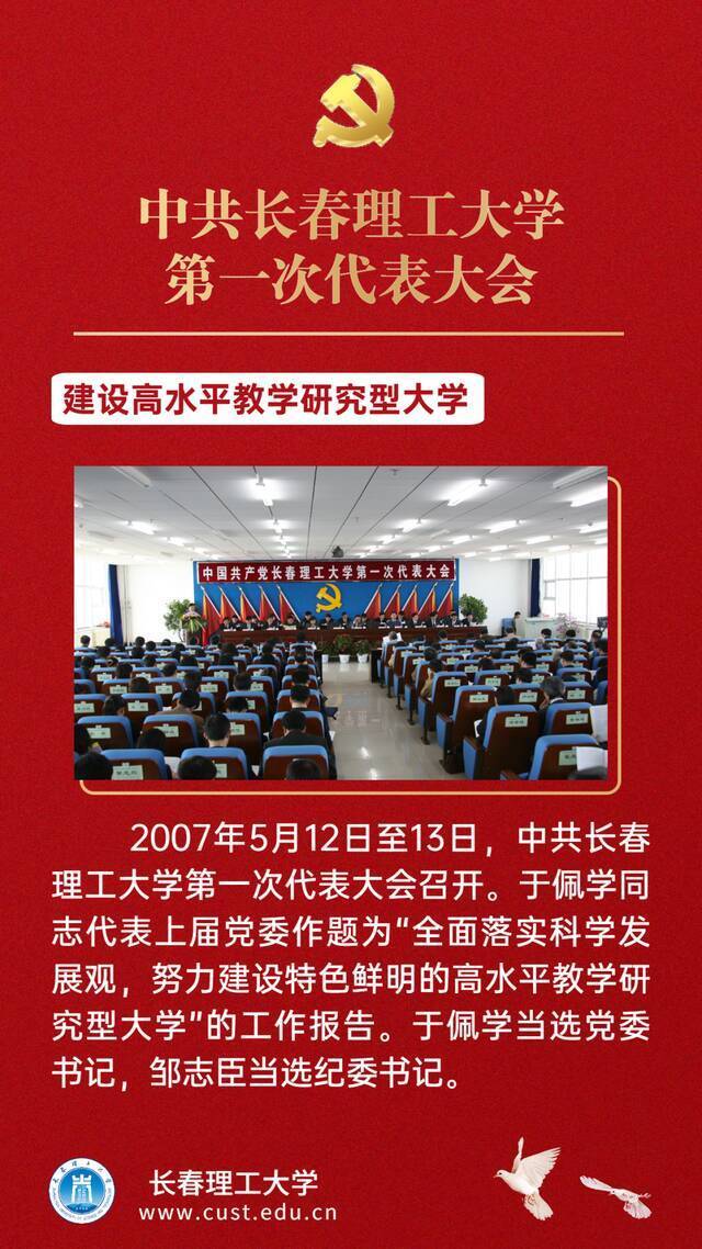 喜迎党代会  那些光辉岁月——长春理工大学历届党代会回眸