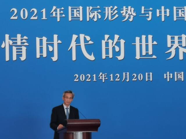中国人民对外友好协会会长林松添发言。澎湃新闻高级记者于潇清图