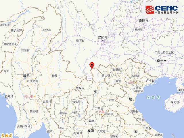 老挝发生6.0级地震 震源深度15千米