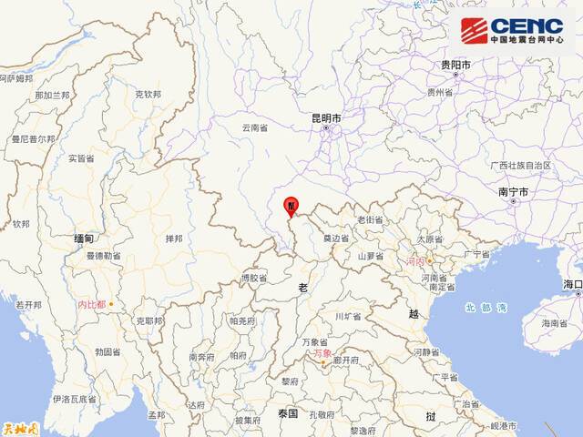 老挝发生3.3级地震 震源深度8千米