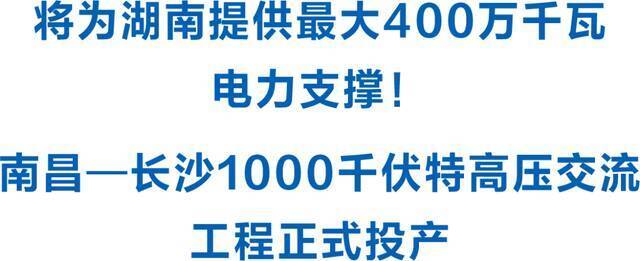 快讯  将为湖南提供最大400万千瓦电力支撑！南昌—长沙1000千伏特高压交流工程正式投产