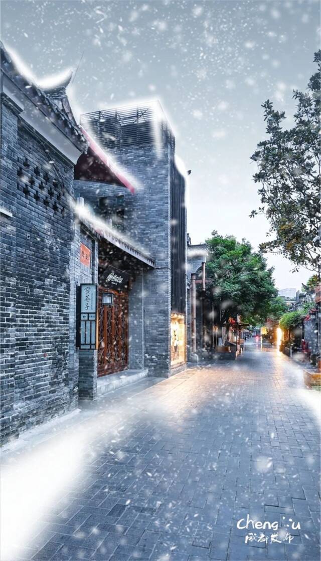 下雪了！成都最大的雪在这里！