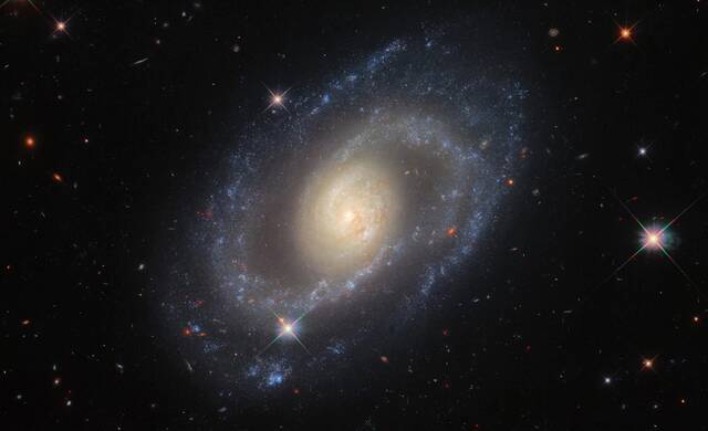 这张由哈勃太空望远镜所拍摄的影像，是距离地球约 1亿2000万光年的螺旋星马克仁1337（Markarian 1337）。 2006年天文学家在此星系观察到某
