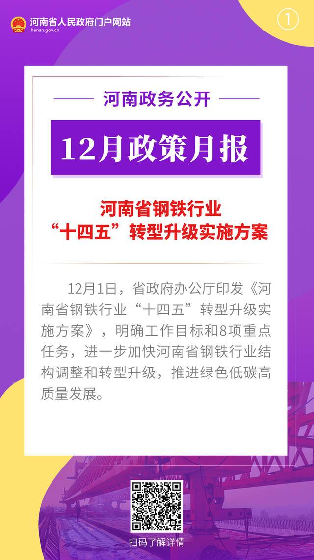 12月，河南省政府出台了这些重要政策