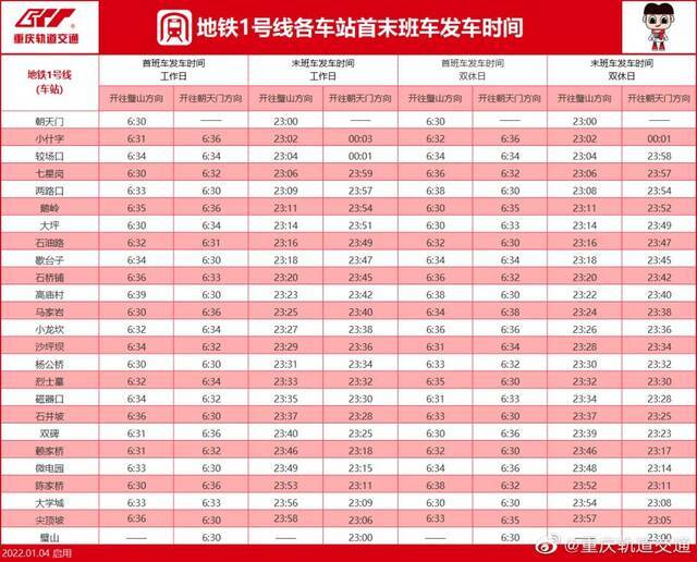 轨道交通最新时刻表出炉！部分末班车发车延至23点