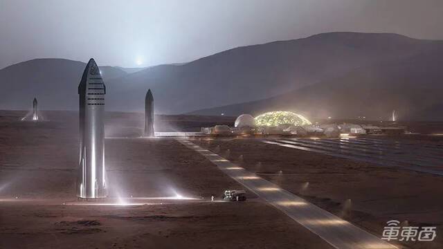 ▲ SpaceX设想的火星基地