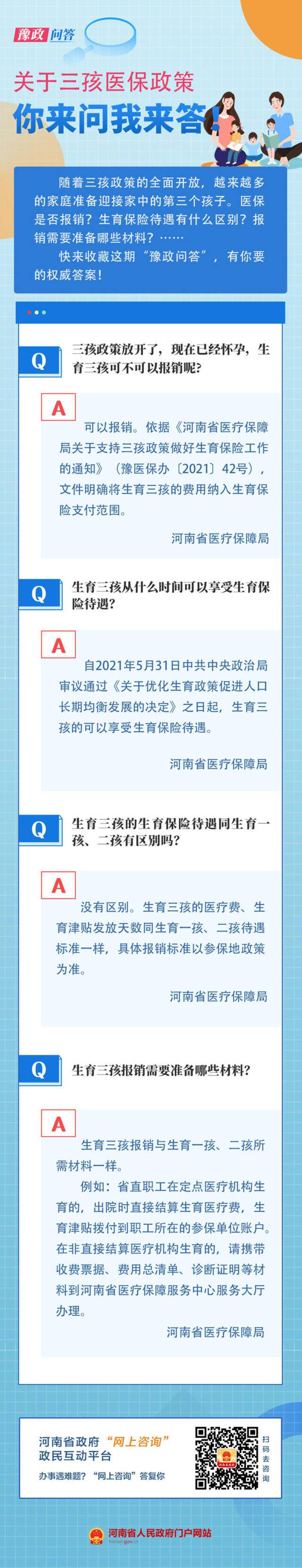 豫政问答丨关于三孩生育保险的热点问题，答案来了！