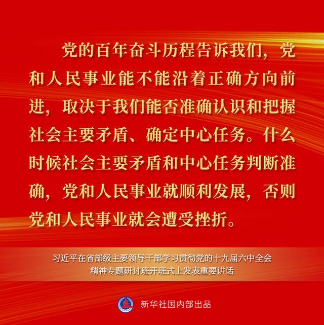 习近平在省部级主要领导干部学习贯彻党的十九届六中全会精神专题研讨班开班式上重要讲话金句