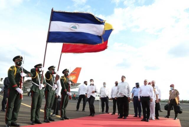 委内瑞拉总统马杜罗抵达马那瓜（尼加拉瓜媒体）