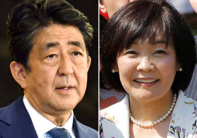 “森友学园”渎职案的焦点，安倍晋三与其夫人安倍昭惠资料图