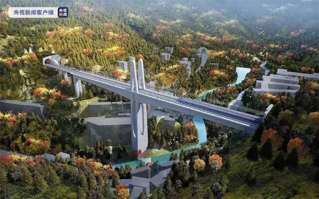 渝湘高铁重庆段长途河双线大桥主桥墩正式封顶