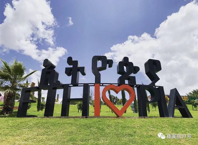 ▲汤小甜拍下的埃塞俄比亚Unity公园里的地标式雕塑。受访者供图