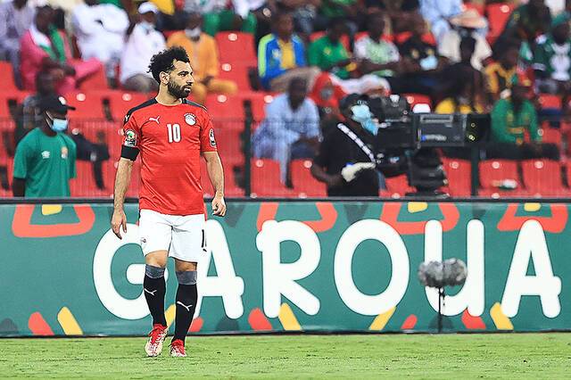 当地时间1月11日，尼日利亚1比0击败埃及，图为埃及队队长萨拉赫。