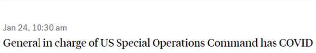 美特种作战司令部司令新冠检测结果呈阳性 此前已接种加强针