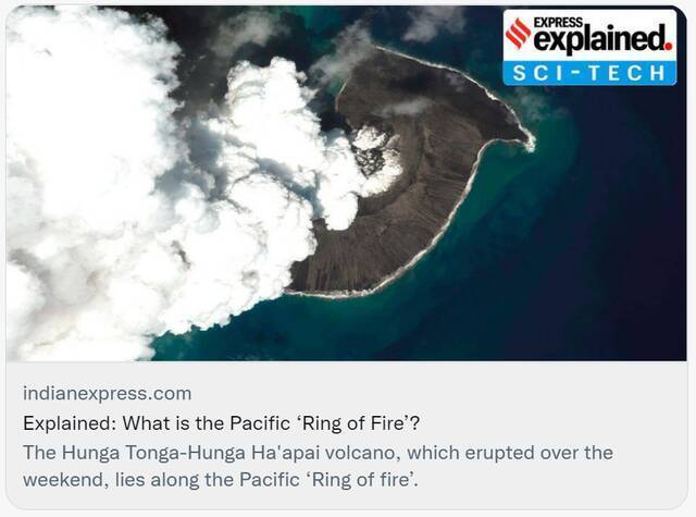 释疑：什么是“环太平洋‘火环’”？/社交媒体截图