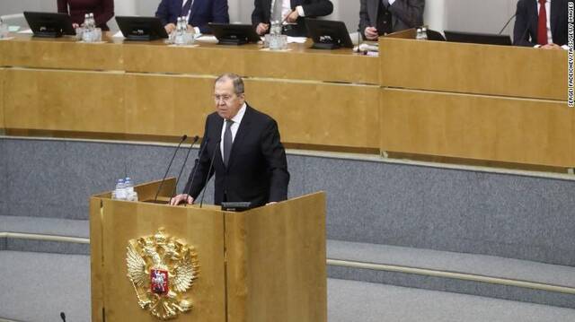 拉夫罗夫26日在俄罗斯国家杜马发表讲话