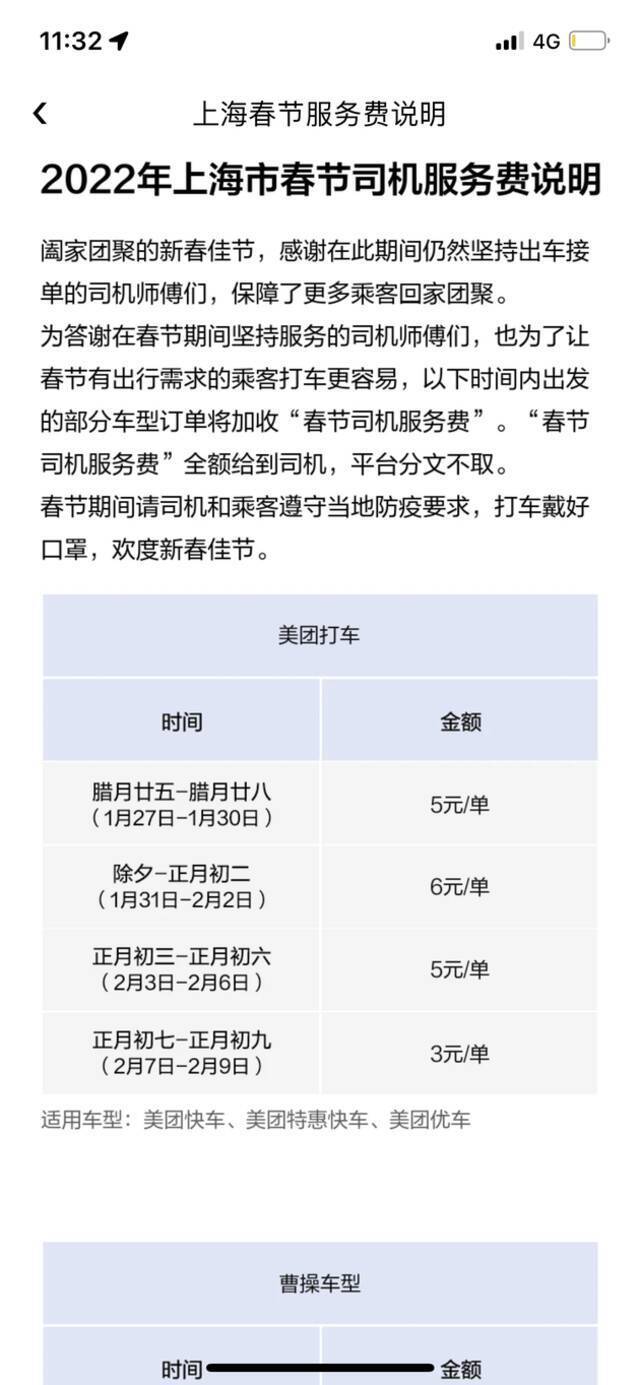 叫网约车多了一笔“春节司机服务费”，平台称将全额给到司机