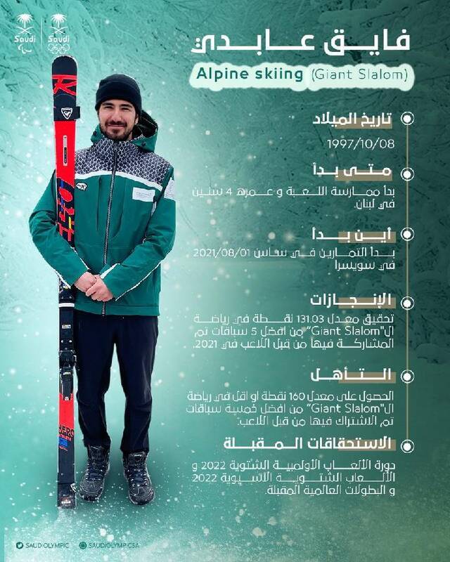 沙特运动员法伊克·阿比迪。（图片来自沙特奥委会推特账号）