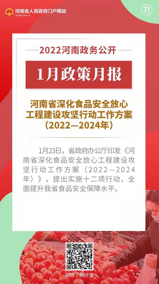 2022年1月，河南省政府出台了这些重要政策