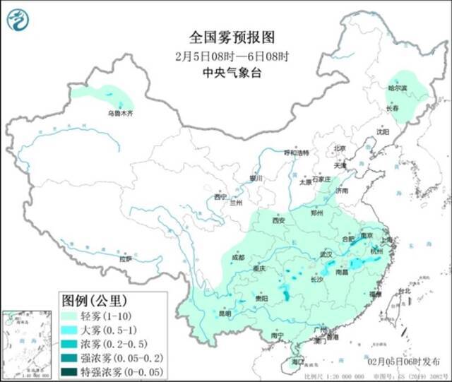全国大气扩散条件整体较好 安徽江西浙江部分地区有雾