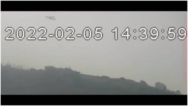 东引岛民宅顶楼监控器拍到不明飞机（图片来源：中时新闻网）