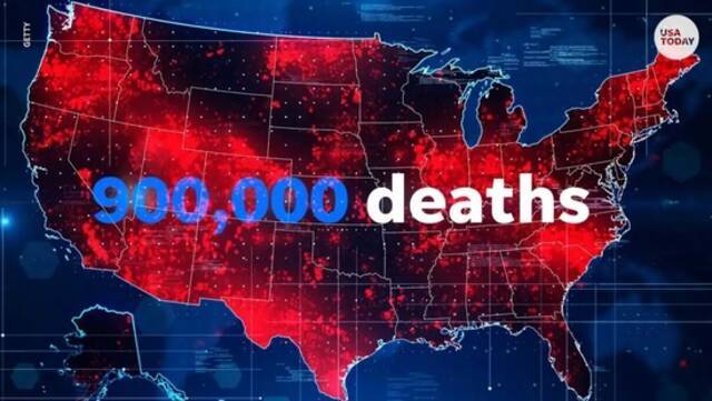 约翰霍普金斯大学统计数据显示，美国新冠肺炎死亡病例数已超过90万。