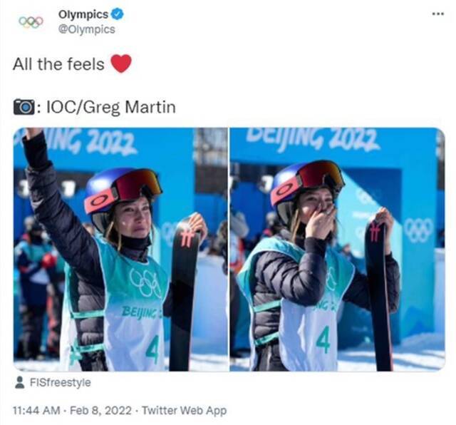 国际奥委会官方推特称赞谷爱凌最后夺冠一跳：难以置信！