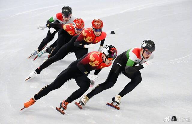 2月7日，北京2022年冬奥会短道速滑项目男子1000米比赛在首都体育馆举行