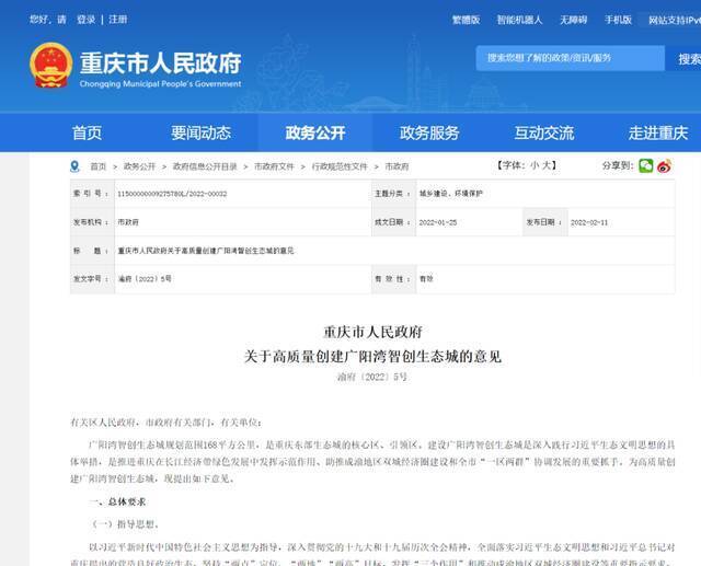 重庆市人民政府网截图