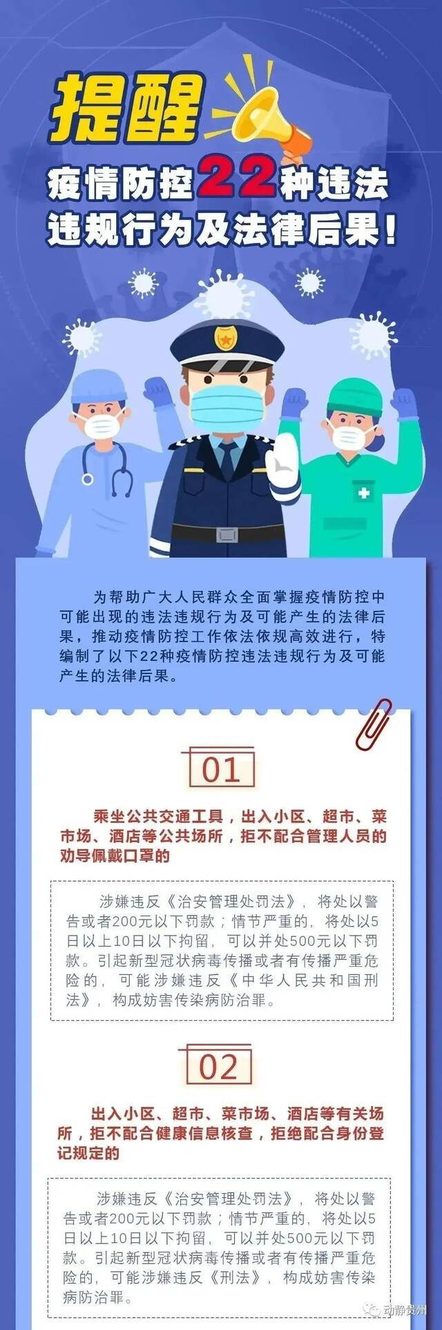 速看！疫情防控22种违法违规行为及法律后果