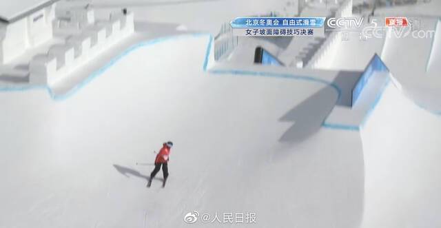 自由式滑雪女子坡面障碍技巧决赛，谷爱凌第二跳16.98