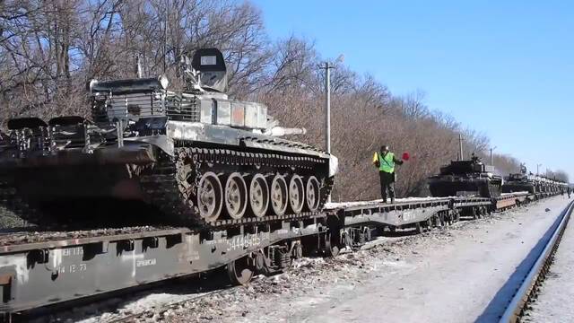 俄军西部军区的T-72B3开始撤军图源：俄罗斯国防部