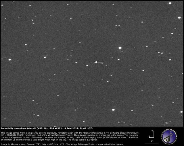 小行星1999 VF22一周内会路过地球附近