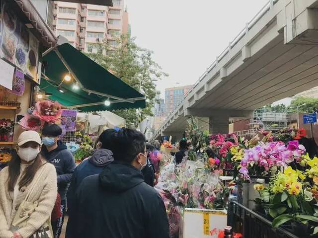 春节时的旺角花墟。