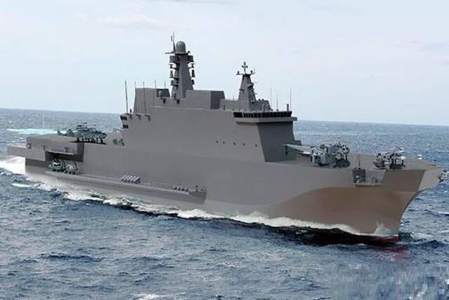 23900型两栖攻击舰采用了主流的直通甲板构型。