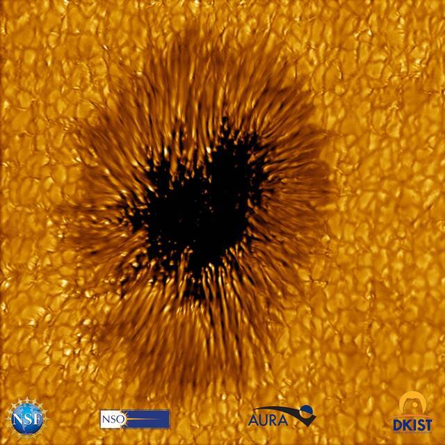 美国夏威夷Inouye太阳望远镜提供令人震惊的太阳黑子视图