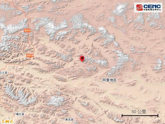 西藏阿里地区日土县发生3.4级地震 震源深度10千米