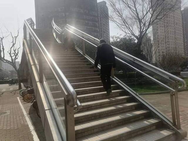 老人出门遭遇“望桥兴叹”！过这6座人行天桥需要爬楼梯，市民盼望加装电梯能实现吗？