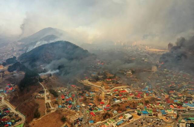 韩国10年来最严重山火！一度逼近核电站