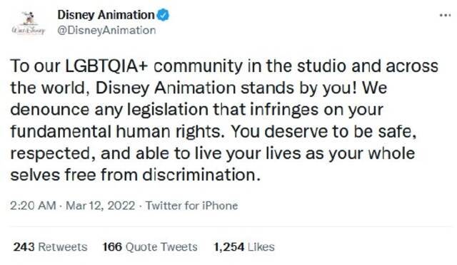 迪士尼发布声明
