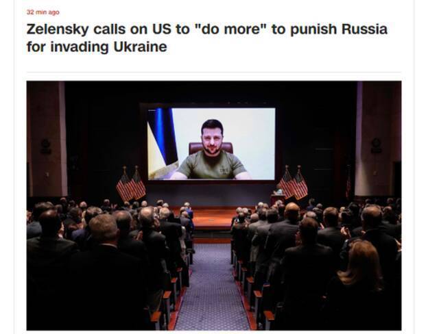 泽连斯基向美国国会发表讲话，呼吁美在乌“最黑暗的时期”“采取更多行动”