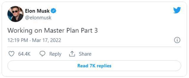 马斯克爆料：正在制定总规划第三部分
