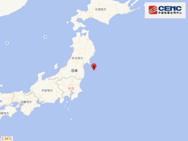 日本本州东岸近海发生7.4级地震，震源深度10千米