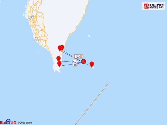 台湾屏东县海域发生4.5级地震 震源深度19千米