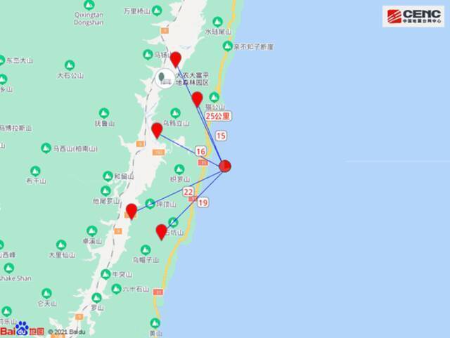 台湾台东县海域发生6.6级地震：几乎全台有感 福建多地有震感