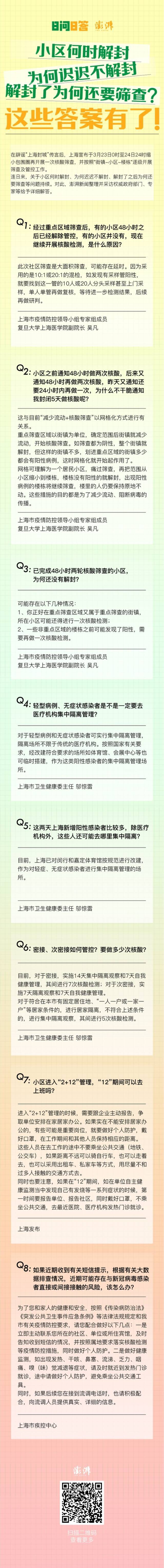 上海：小区何时解封？解封了为何还要筛查？这些答案有了